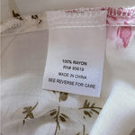 FEVER Womens Floral Print Blouse S White Multicolor Off Shoulder Bell Sleeve NWT