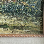Vintage Marie Charlotte Signed Oil Painting Wood Frame Impressionist Art
