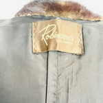 Geoffrey Beene Real Mink Fur Coat Jacket Vintage Brown XS Fit &Flare Glossy Coat