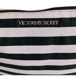 Victoria’s Secret Striped Canvas Duffel Tote Bag Black White Pink NWT