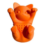 Gama-Go Cute Cat Silicone Tea Infuser Orange Loose Leaf Steeper Reusable NIB