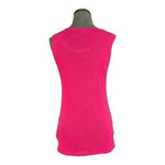 Essentials Milano Womens Top S Pink Knit Sleeveless Blouse Metal Dot Embellished