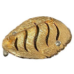 Vintage 1950s BSK Silver Gold Rhinestone Brooch Pin 2.1"x1.4" Signed Collectible