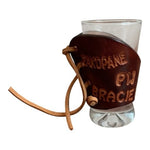 Zakopane Leather Wrapped Shot Glass Poland Souvenir Artisan Drink Bro 2.5" NWOT
