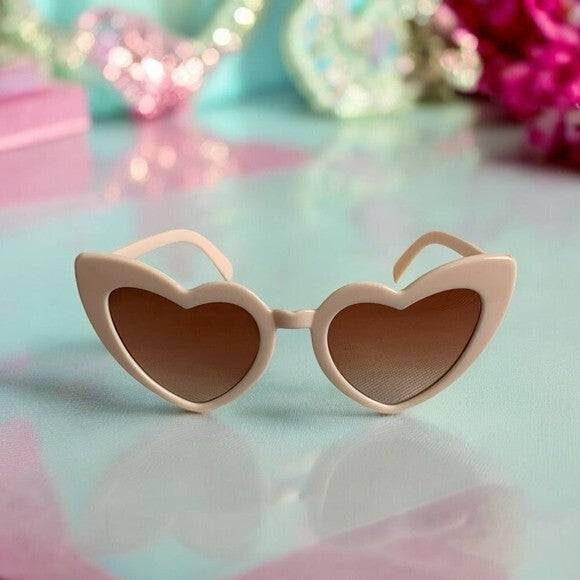 Heart Shaped Sunglasses Cute Fashion Eyewear with Pouch New