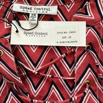 Speed Control NY Chevron Print Tassel Front Midi Dress 2X Red Black White NWT