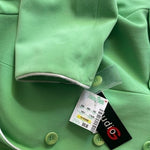 Studio G Lime Green Pencil Skirt Suit Blazer Set Tie Pockets Size 10 NWT