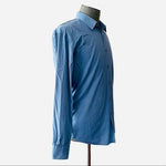 HUGO BOSS Dusty Blue Cotton Slim Fit Button Front Long Sleeve Dress Shirt 16.5