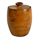 Vintage Norwegian Hand Painted Wooden Lidded Pot Treenware Enamel 4" Norway G