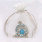 Blue Navajo Spiderweb Turquoise Pendant Necklace 20" Chain Women's G+ with Pouch