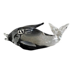 V. Nason Murano Glass Fish Figurine Paperweight 5.75" Smoky Grey Italy Label