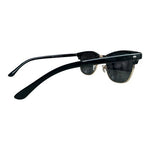 Polarized Half Frame Horn Rimmed Sunglasses Black Unisex Deep Eddy Vodka New