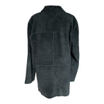 Vintage Jessica Holbrook Women's Black Suede Leather Blazer L Button Up Jacket