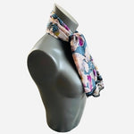 A New Day Gray Purple Floral Chiffon Scarf 40x40 Multicolor Neckerchief Square