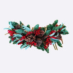 Christmas Garland 30" Pine Red Berries Handmade Natural Look Wreath Very Good