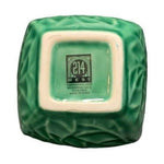 214 WEST Green Ceramic Leaves Design Square Bowl 5"x5"x3" Dishwasher Safe VG