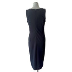 Spence Women's Black White Colorblock Sleeveless Bodycon Midi Dress 14 Stretch