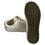 VANS Old Skool Reissue White Leather Sneakers Lace Up Athletic Shoes Mens 5