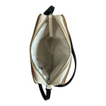 Nautica Colorblock PU Leather Canvas Crossbody Bag White Tan Black