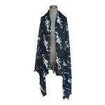 GUESS Minuka Blue White Floral Print 100% Cotton Sarong Wrap Scarf Coverup 76x44