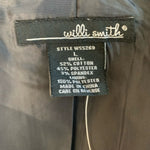Willi Smith Women's Denim Jean Blazer Blue Size L Button Front 3/4 Sleeve NWOT