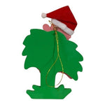 Rare Santa Claus on Pink Flamingo Wooden Christmas Tree Ornament Collectible
