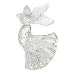 Vintage Clear Acrylic Musician Angel 6.5" Blowing Horn Christmas Ornament VG
