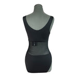 Fashion Nova Waisted Swimsuit L Black One Piece Bathing Suit Bodysuit NWT