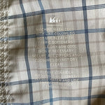 REI Men's Plaid Hiking Shirt M Long Sleeve Tan Blue Wrinkle Resistant VG