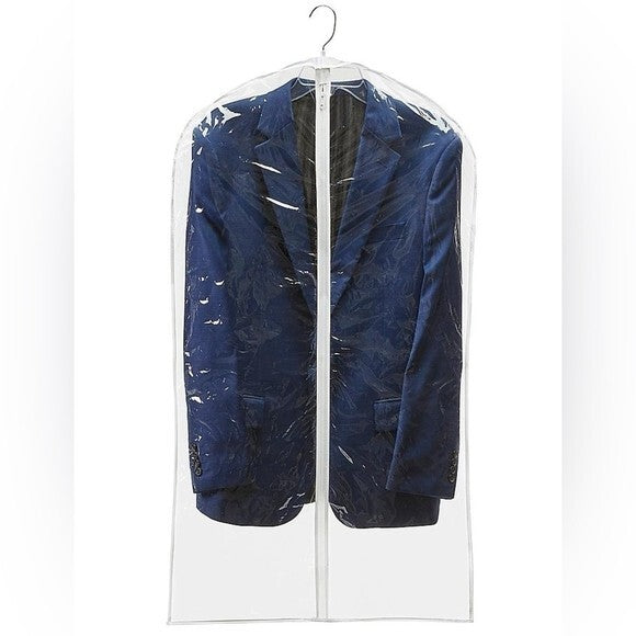 NIB Clear Vinyl Suit Dress Bag Wide Zippered Garment Bag Closet Organizer