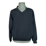 Munsingwear Black SUPPLEX Nylon Windbreaker V-Neck Pullover Long Sleeve Men's L