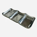 Vintage Wilton Armetale Snacks Tray Rectangular Silver 3 Compartment Serving VG