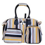 MIIN Striped Pet Carrier Bag Soft Sided Dog Cat Travel Tote Crate Style NWOT