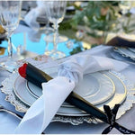 Silver Reef Charger Plates Set of 2 Glass Iridescent 12.75" Wedding Holiday NWOT