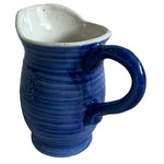 Vintage Blue Ceramic Pitcher 6.5x3.5x5.5" Country Farmhouse Pottery Jug NWOT