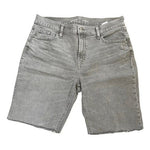 Old Navy Women's Ash Gray Boyfriend Shorts 8 Mid Rise Raw Edge Cotton Denim VG