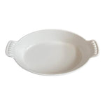 Vintage LE CREUSET France No 20 White Enamel Cast Iron Oval Casserole Dish VG