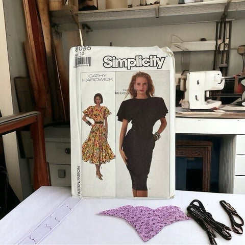 Vintage Simplicity 8055 Cathy Hardwick Designer Dress Pattern Size 10 Uncut