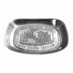 VNTG LEONARD Duratale Tray Give Us This Day Our Daily Bread Pewter Serving Tray