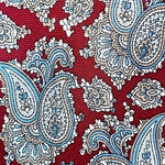 Vintage Oleg Cassini Broadstreet's Burgundy Blue Grey Paisley Silk Mens Necktie
