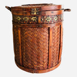 Mid 20th Century Chinese Rattan Wedding Basket Picnic Basket Wicker Vintage Box