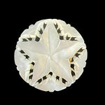 Vintage 1950s Hand Carved Mother of Pearl Star Brooch White 1.25" Collectible VG