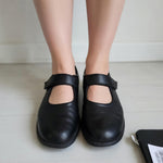 ECCO Biom Life Mary Jane Black Leather Hook Loop Comfort Flats Women Sz 9 /40 G+