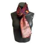 ASILK Red Watercolor Floral Mulberry Silk Scarf Wrap Cover Up NWT