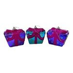Pier 1 Gift Christmas Ornament Set 4" Polka Dot Glitter Pink Purple Gold Green