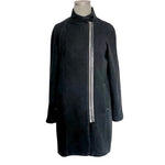 MANGO Black Lightweight Jacket Women’s Zip Front Coat Size M Pre-Loved Peacoat