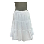 Merona Women’s White Cotton Tiered Midi Skirt Ruffled Knee-Length Size M