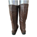 Clarks Women’s Brown Leather Riding Boots Zip Side Flat Size 6