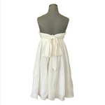 J.Crew Women's White Linen Strapless Prom Dress 6/S Fit Flare Knee Length VG