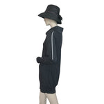 MICHAEL KORS Womens Sweater Dress S Grey Turtleneck Shoulder Zip Logo Designer